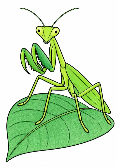 葉の上のカマキリ 色見本
