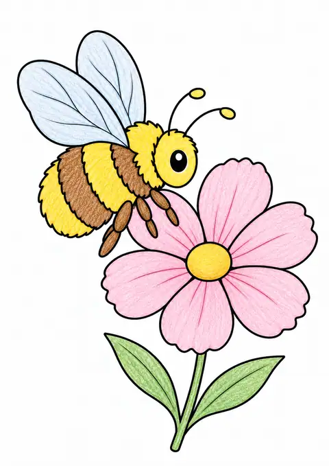 花のそばのマルハナバチ 色見本