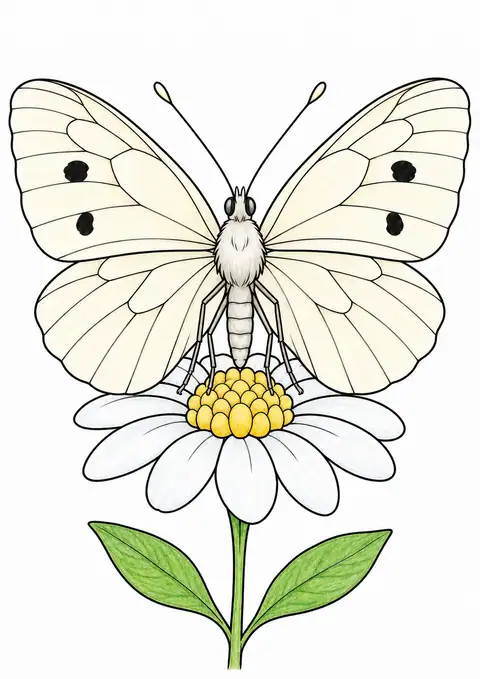 花の上のモンシロチョウ 色見本