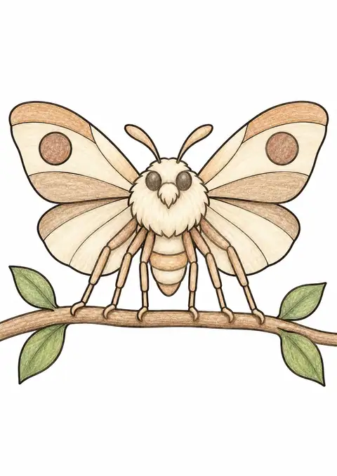 枝にとまるガ 色見本