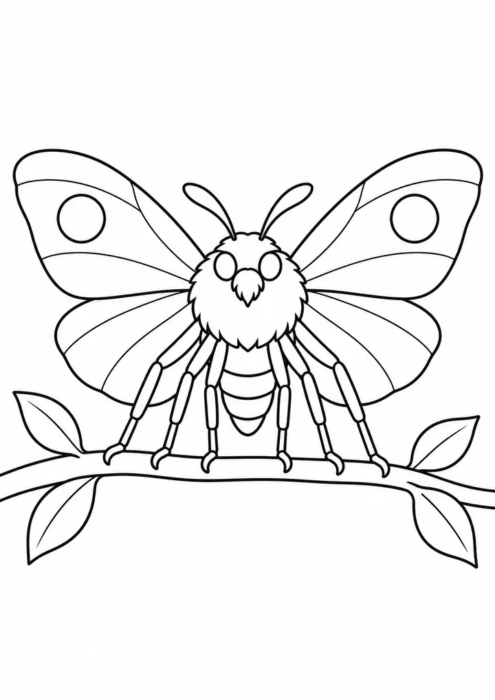 枝にとまるガ 線画