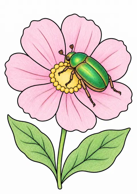 花に来たハナムグリ 色見本