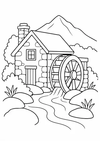 山あいの水車小屋