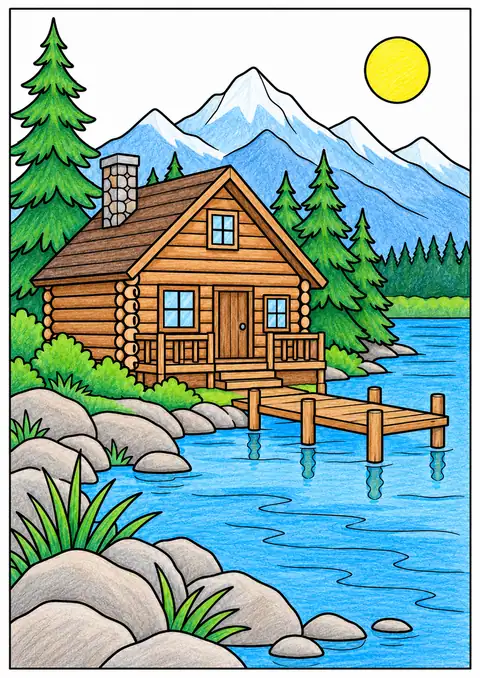 湖畔の小屋 色見本