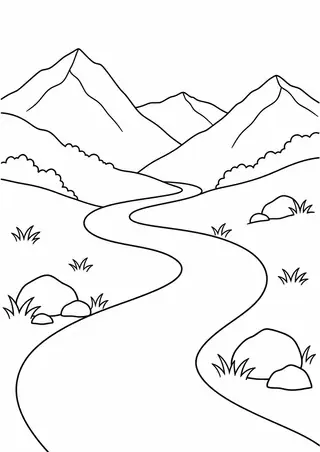 曲がる山道
