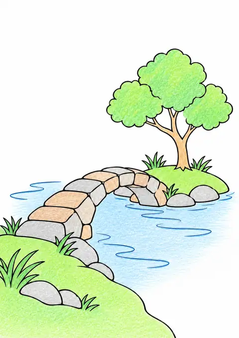島に渡る石橋 色見本