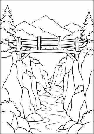 渓谷の木橋