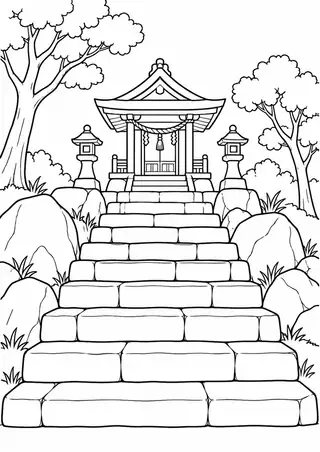 石段と山の祠