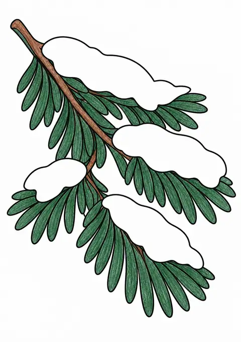 雪をかぶった松枝 色見本