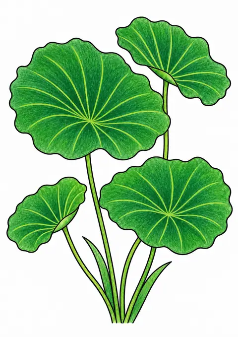 夏の蓮の葉 色見本