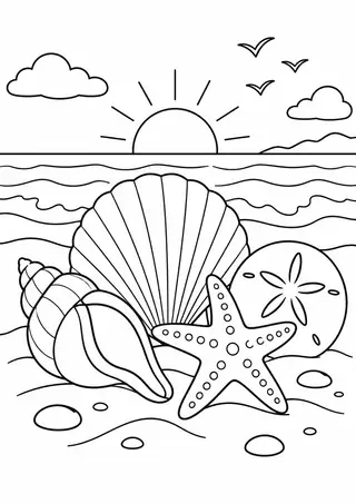 波打ち際の夏の貝殻