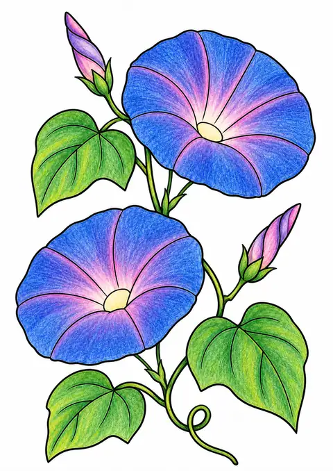 夏の朝顔 色見本