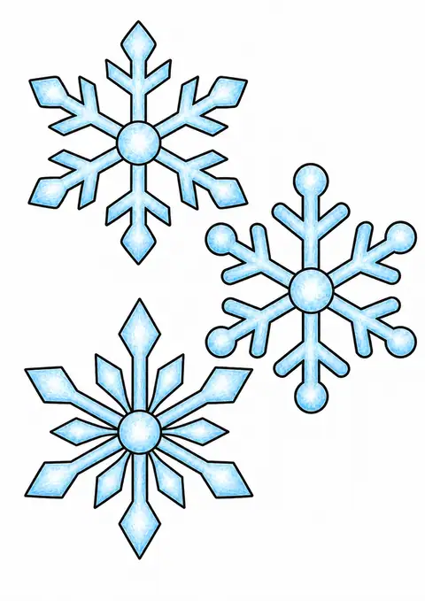 冬の雪の結晶 色見本