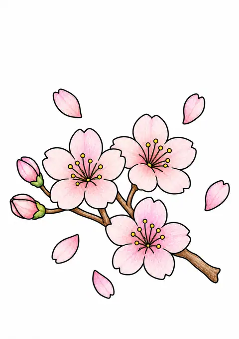 春の桜の花びら 色見本