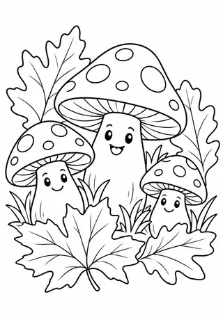 秋のきのこと落ち葉