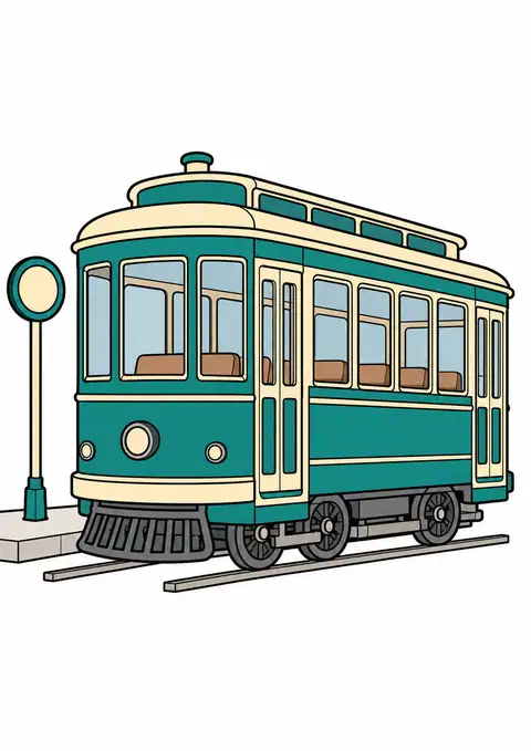 停留所の路面電車 色見本
