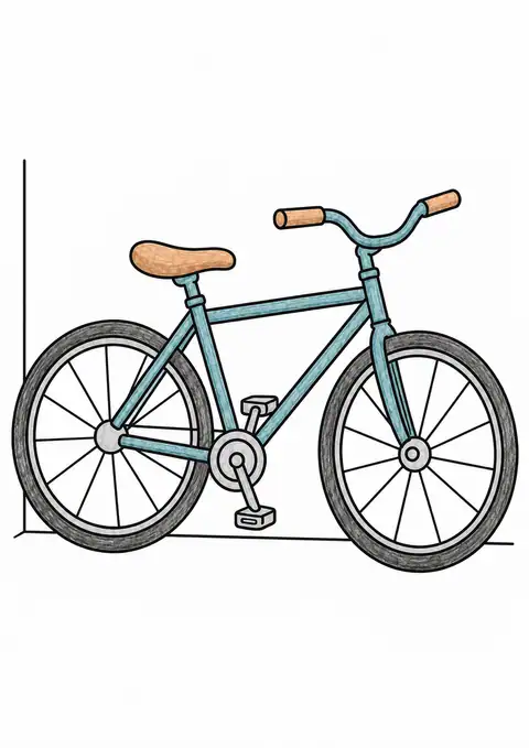 壁に立てかけた自転車 色見本