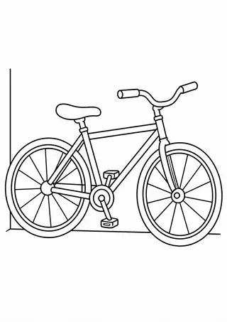 壁に立てかけた自転車