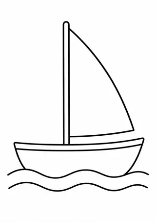 波に浮かぶ帆船