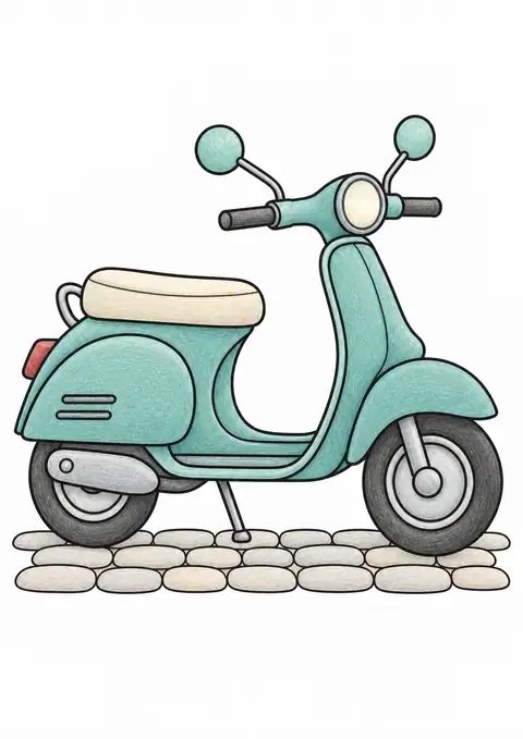 石畳の小型スクーター 色見本