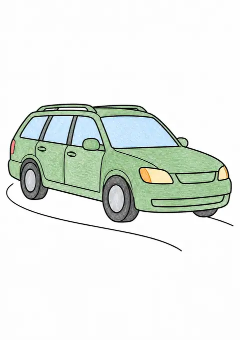 小道のワゴン車 色見本