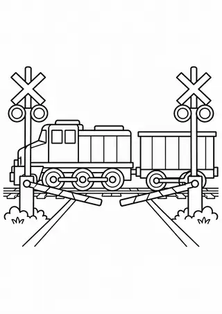 踏切の貨物列車