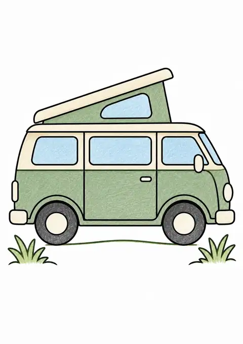 草地のキャンピングカー 色見本