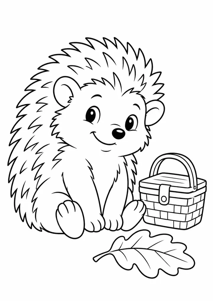 ハリネズミの小さなピクニック 線画