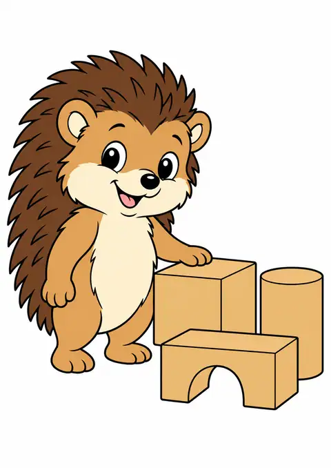 ハリネズミと木の積み木 色見本