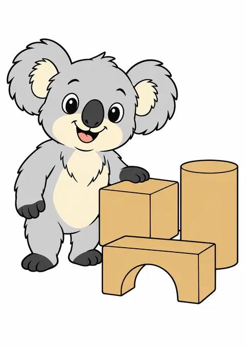 コアラと木の積み木 色見本