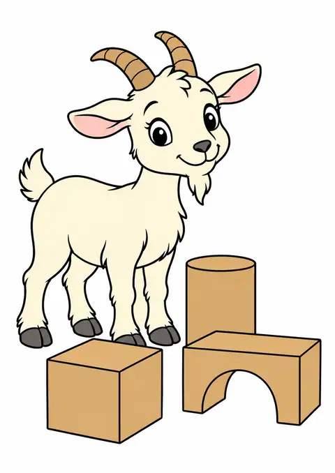 ヤギと木の積み木 色見本