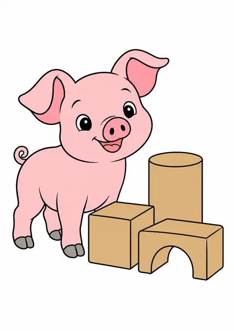 子ぶたと木の積み木 色見本
