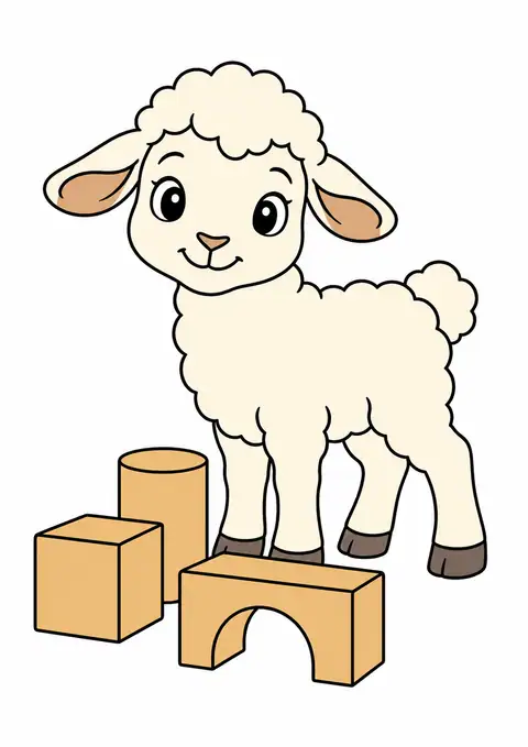 子ひつじと木の積み木 色見本