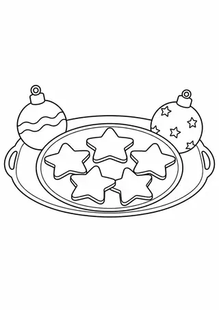 星のクッキーの皿と丸い飾り皿