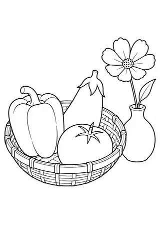 台所のざると野の花一輪