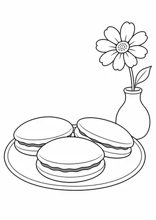 おやつのどら焼きと野の花一輪