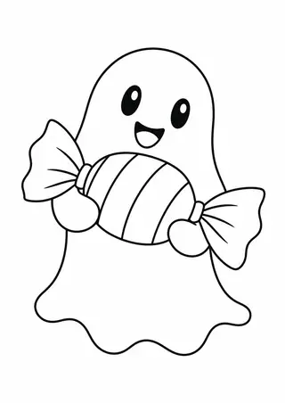 大きなキャンディとおばけ