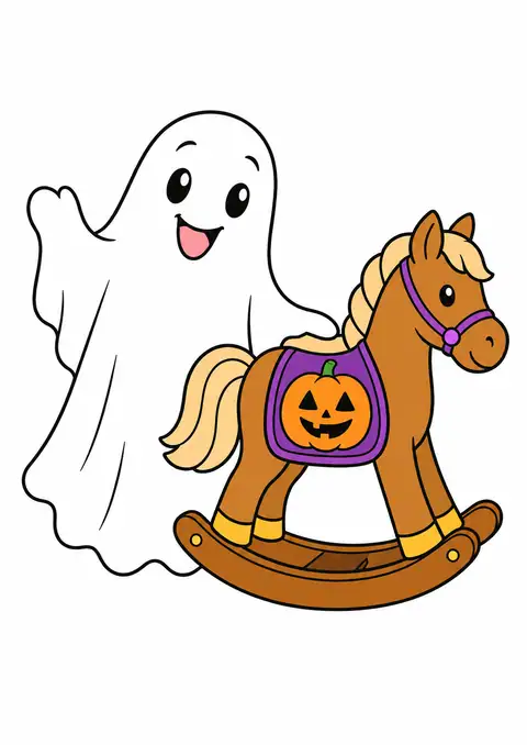 おばけと木馬のハロウィン 色見本