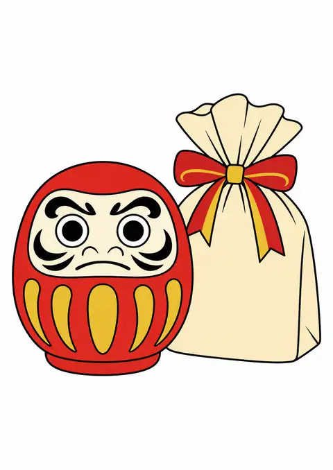 だるまと福袋の大きな輪郭 色見本