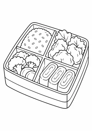 おせちの小さな重箱の大きな輪郭