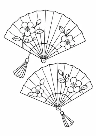 折り紙の扇飾りの大きな輪郭