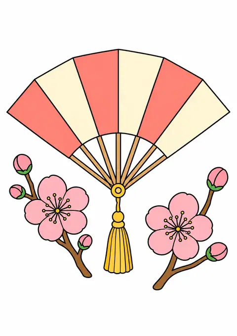 おひなさまの扇 色見本
