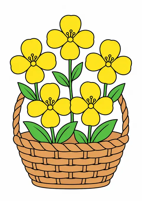 春の菜の花かご 色見本