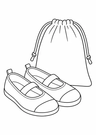 入学の上ばきと袋