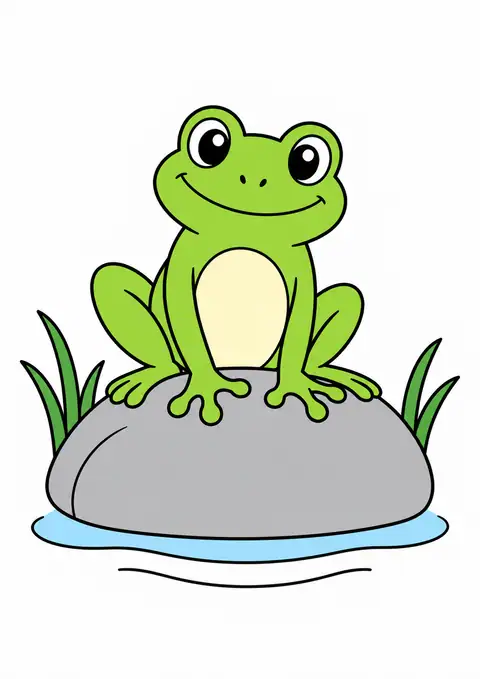春の小川のカエル 色見本