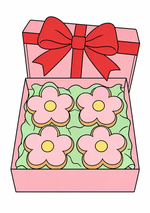 花形クッキーのプレゼント 色見本