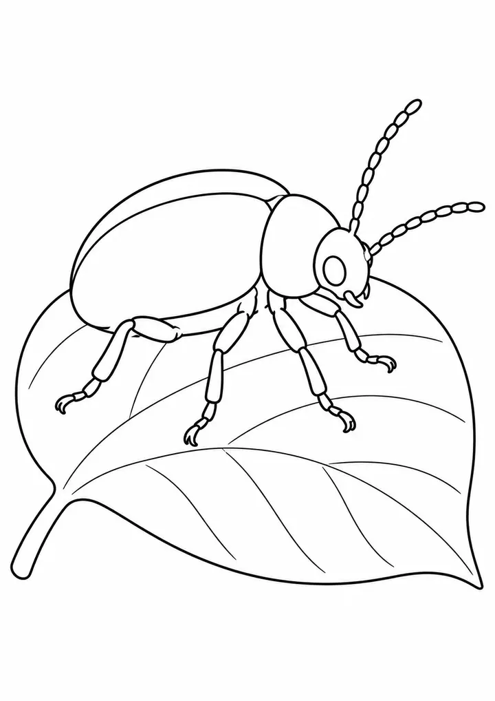 丸い葉のハムシ 線画
