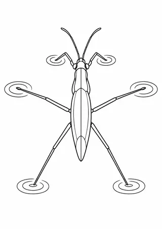 水面を歩くアメンボ