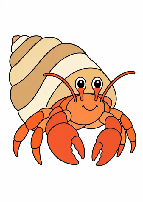 貝がらの家のヤドカリ 色見本