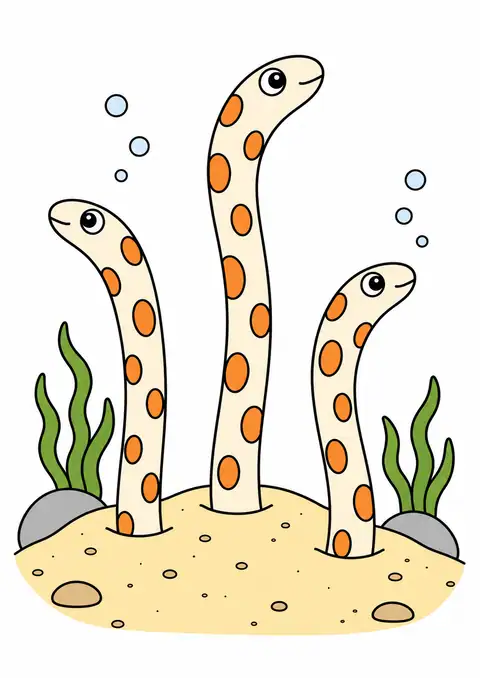 砂に立つチンアナゴ 色見本